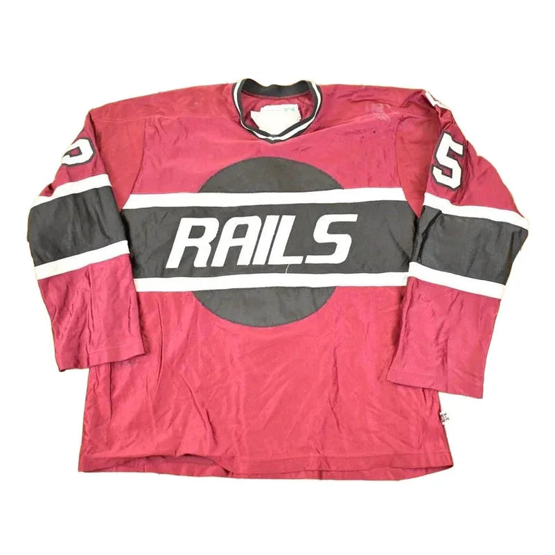 Vintage 1990s Rails USA Embroidered Hockey Jersey Mens XXL / Made In USA / 90's Destination Sweater from propervintagecanada