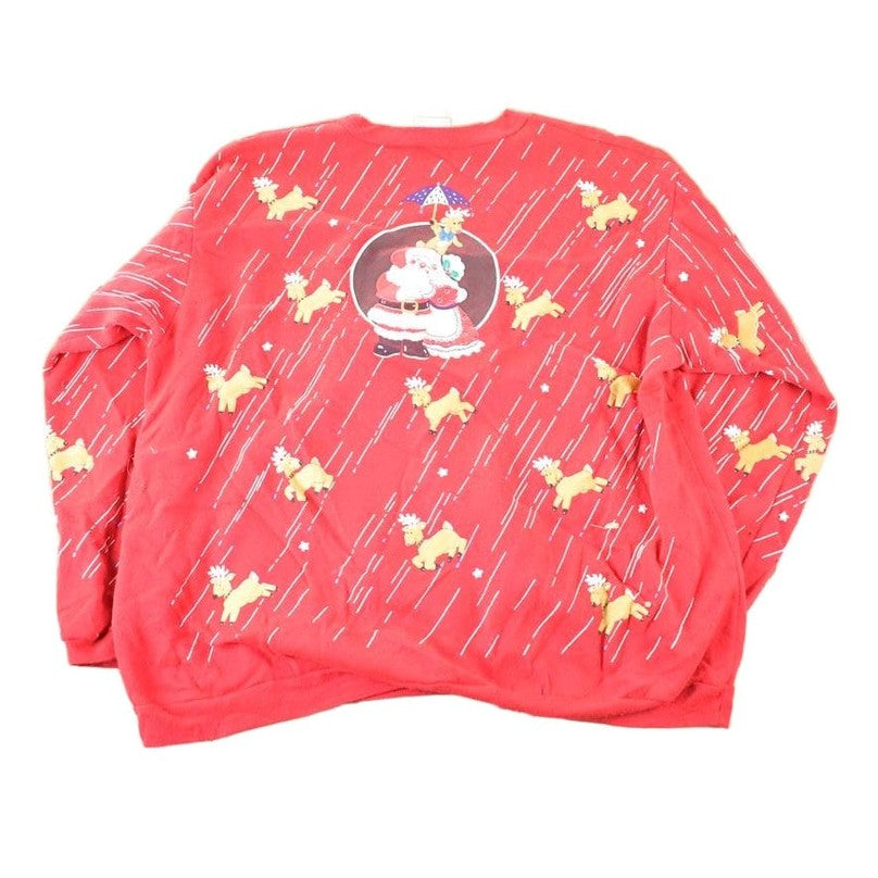 Vintage 1990s Rainy Christmas AOP Crewneck Sweatshirt Mens L from propervintagecanada