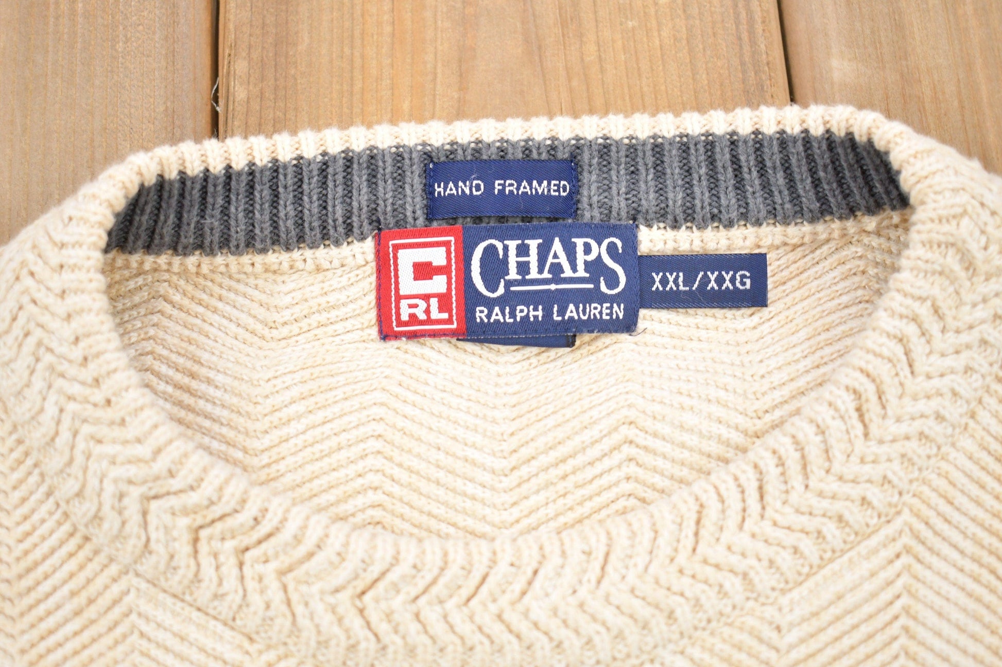 Vintage 1990s Ralph Lauren Chaps Hand Framed Crewneck Sweatshirt Men's Medium from propervintagecanada