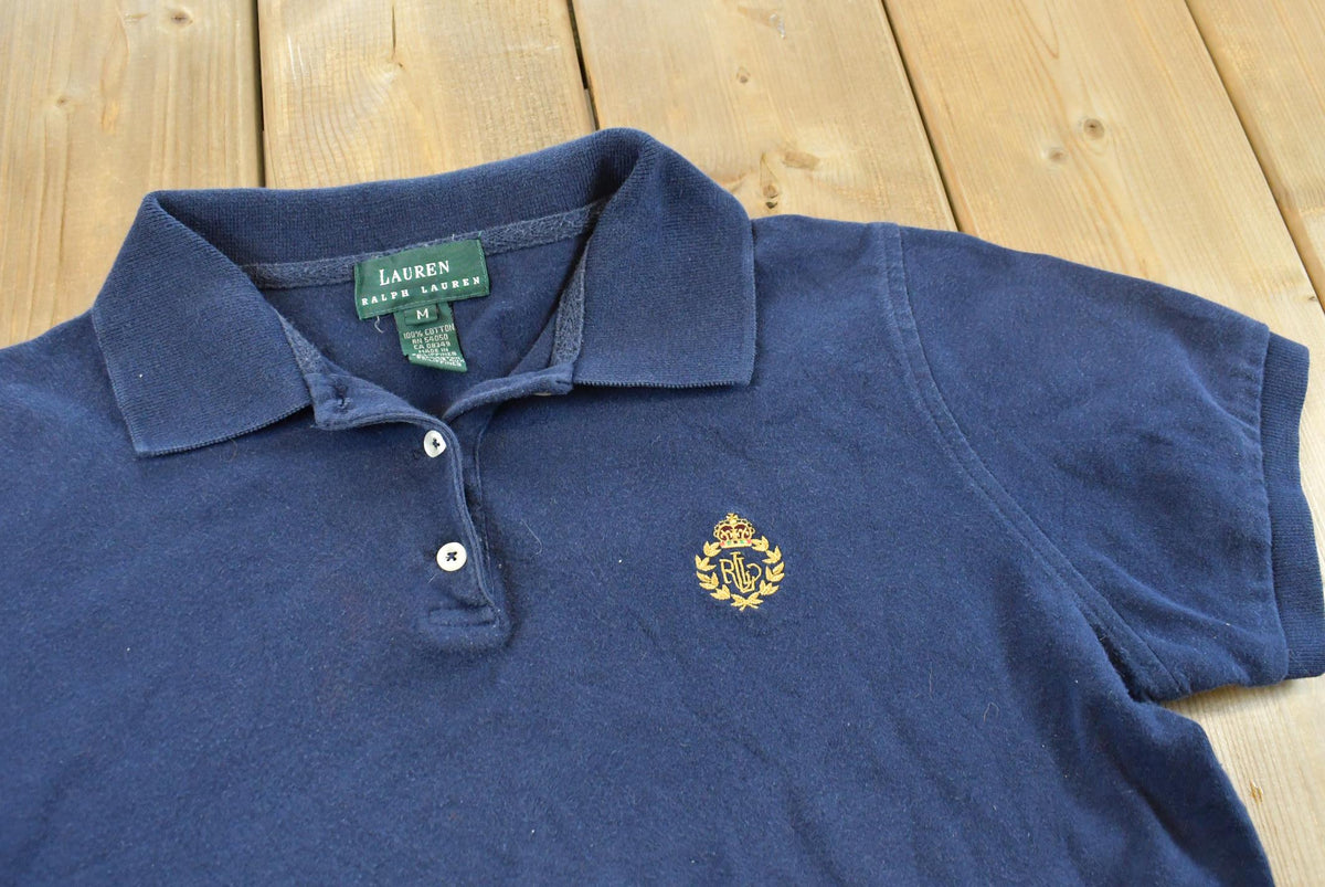 Vintage 1990s Ralph Lauren Golf Quarter Button Crest Shirt Women's L from propervintagecanada