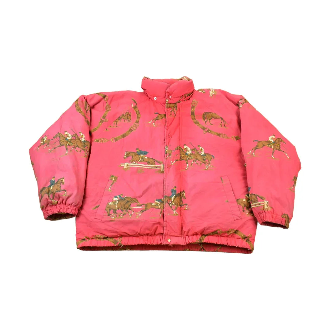 Vintage 1990s Ralph Lauren Large Equestrian Puffer Jacket Men's Large from propervintagecanada