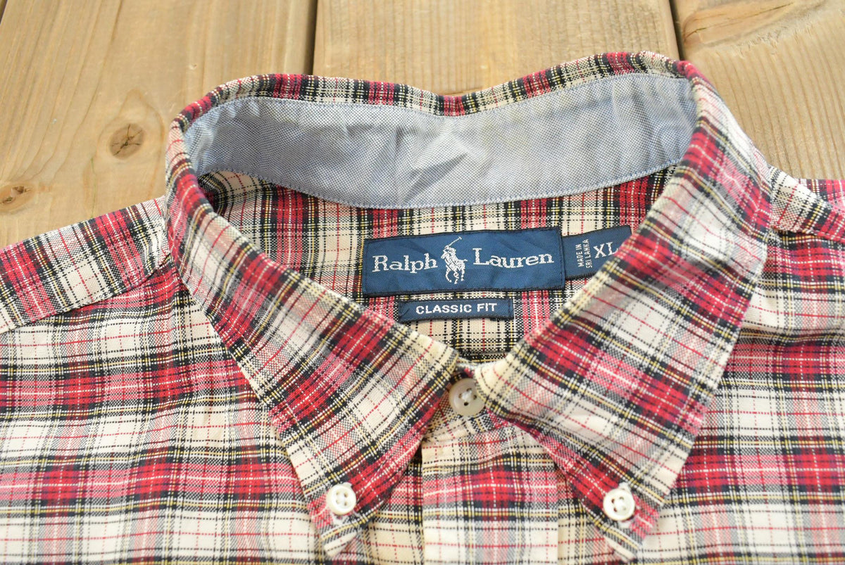 Vintage 1990s Ralph Lauren Plaid Button Up Flannel Shirt Mens XL from propervintagecanada