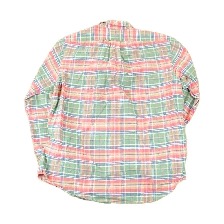 Vintage 1990s Ralph Lauren Plaid Button Up Shirt Men's L / Funky Crazy Pattern / Preppy Style / Boxy Fit from propervintagecanada