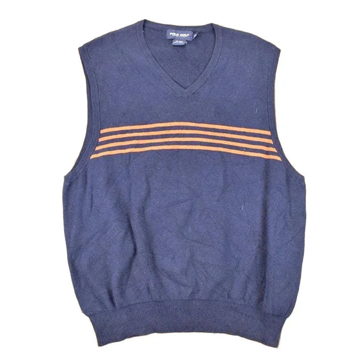 Vintage 1990s Ralph Lauren Polo Golf Knit V Neck Sweater Vest Men's L from propervintagecanada
