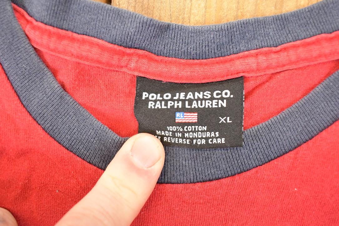 Vintage 1990s Ralph Lauren Polo Jeans Co Souvenir T-Shirt Men's XL from propervintagecanada
