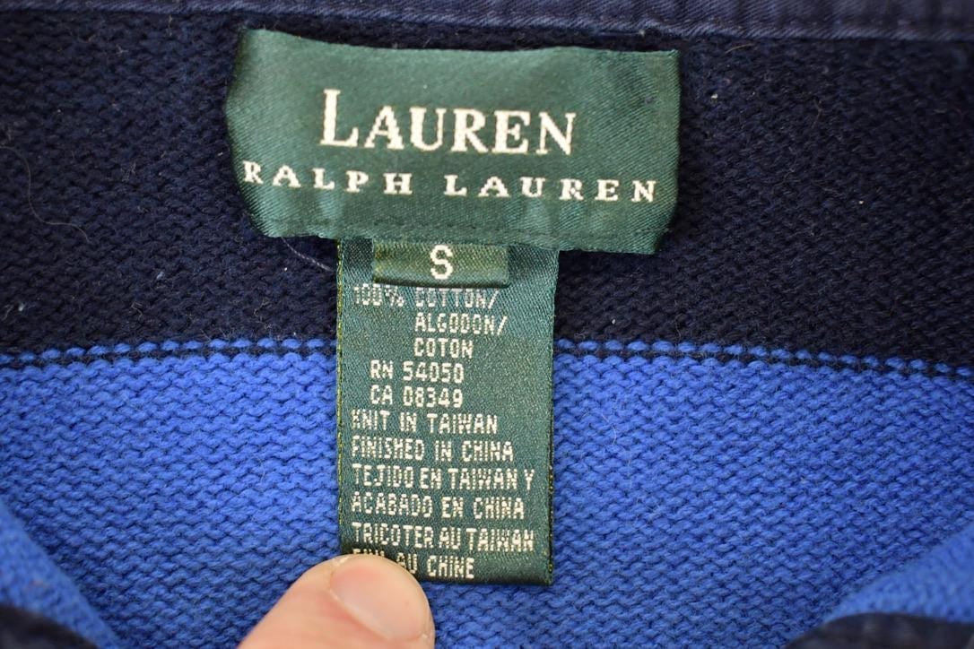 Vintage 1990s Ralph Lauren Quarter Button Knit Crewneck Sweater Men's S from propervintagecanada