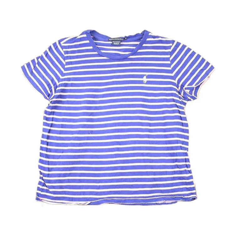 Vintage 1990s Ralph Lauren Sport Pink Striped Yachting T-Shirt Women's M from propervintagecanada