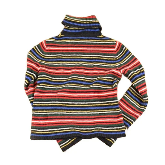 Vintage 1990s Ralph Lauren Striped Knit Crewneck Sweater Women's S / Abstract Pattern 3D Knitted Sweatshirt from propervintagecanada