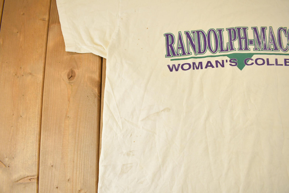 Vintage 1990s Randolph Macon Woman's College T-Shirt Women's 2XL from propervintagecanada