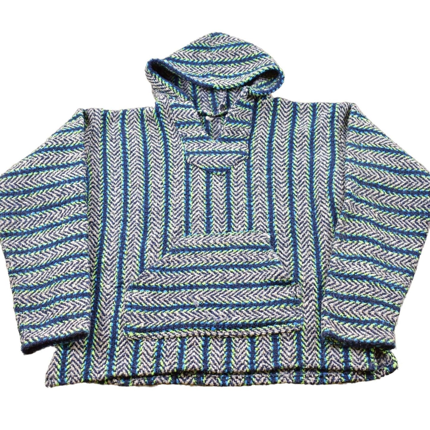 Vintage 1990s Rasta Blanket Hoodie Men's Large from propervintagecanada