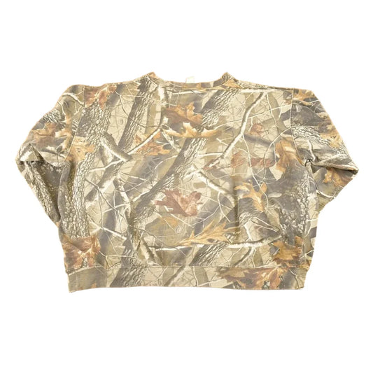 Vintage 1990s Real tree Camo Souvenir AOP Outdoorsman Crewneck Sweatshirt Mens XL from propervintagecanada