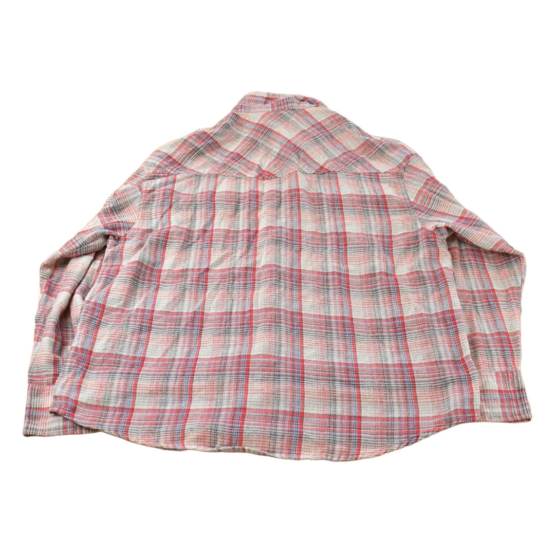 Vintage 1990s Real Workwear Western Plaid Flannel Pearl Snap Shirt Men's XL from propervintagecanada