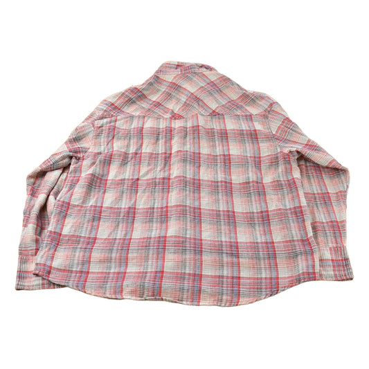 Vintage 1990s Real Workwear Western Plaid Flannel Pearl Snap Shirt Men's XL from propervintagecanada