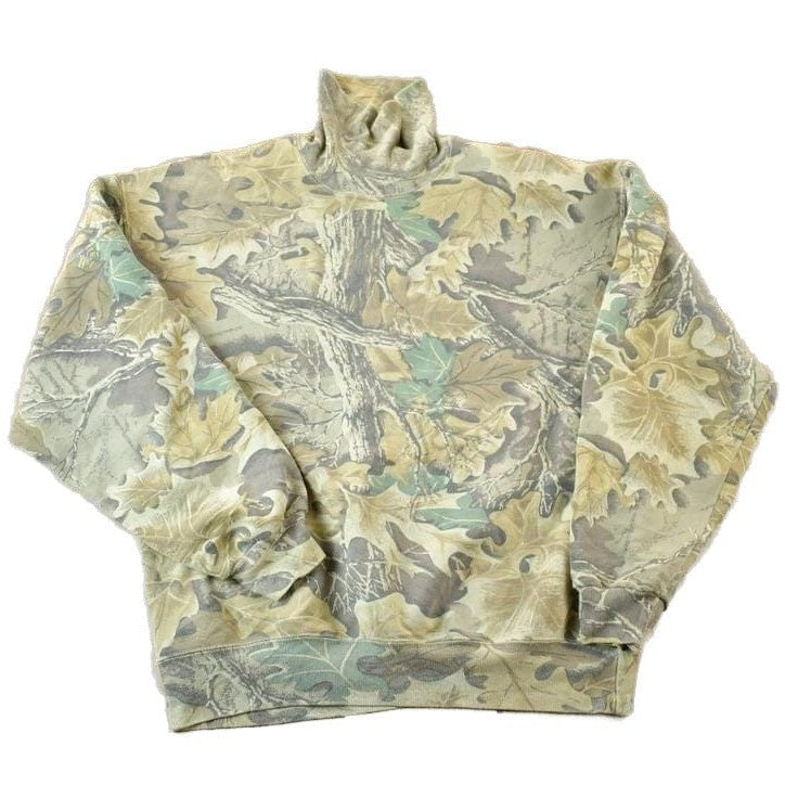Vintage 1990s Realtree Jerzees Outdoor Souvenir Turtleneck Sweatshirt Made In USA Men's Large from propervintagecanada