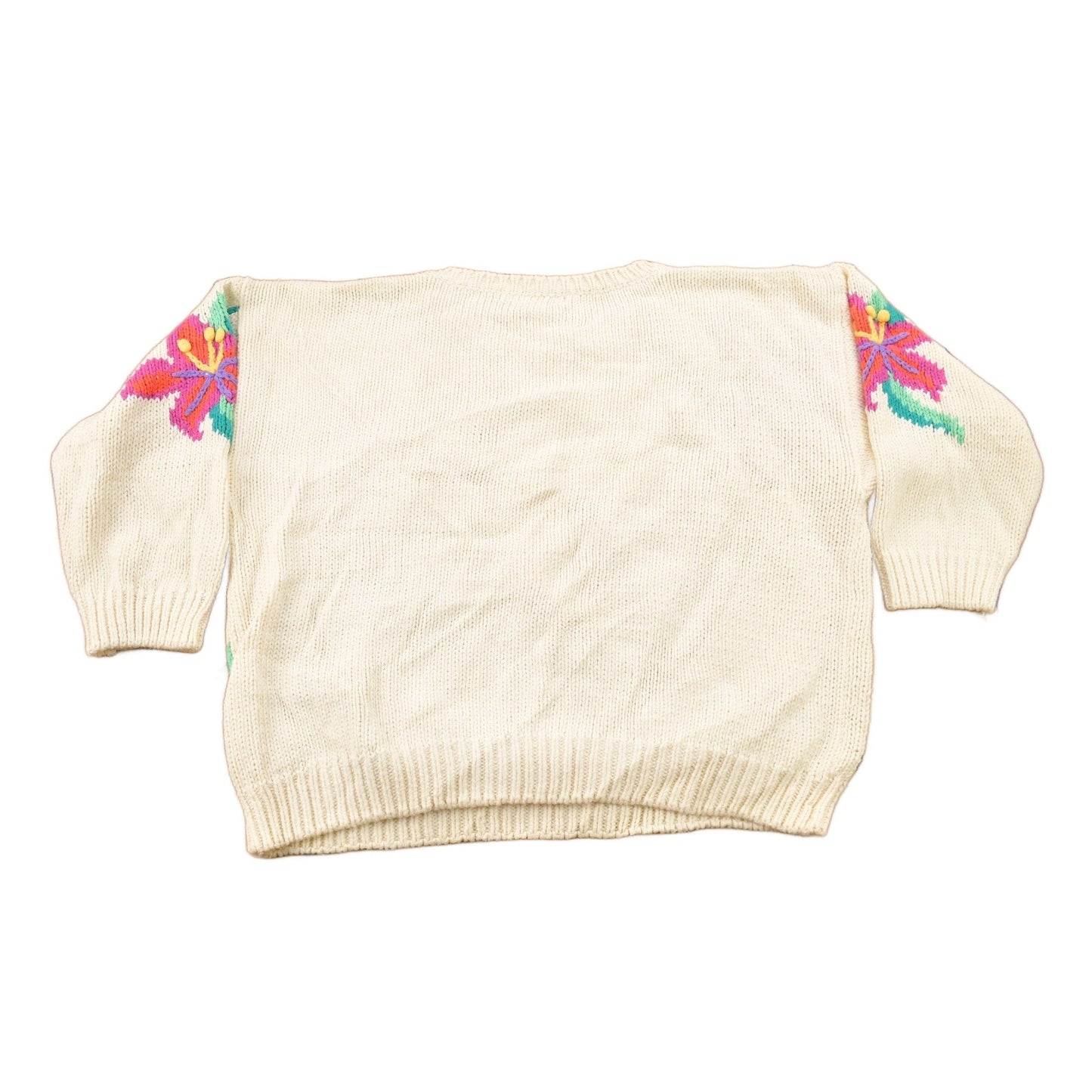 Vintage 1990s Rebecca Stone Floral Embroidered Knitted Sweater Women's M from propervintagecanada