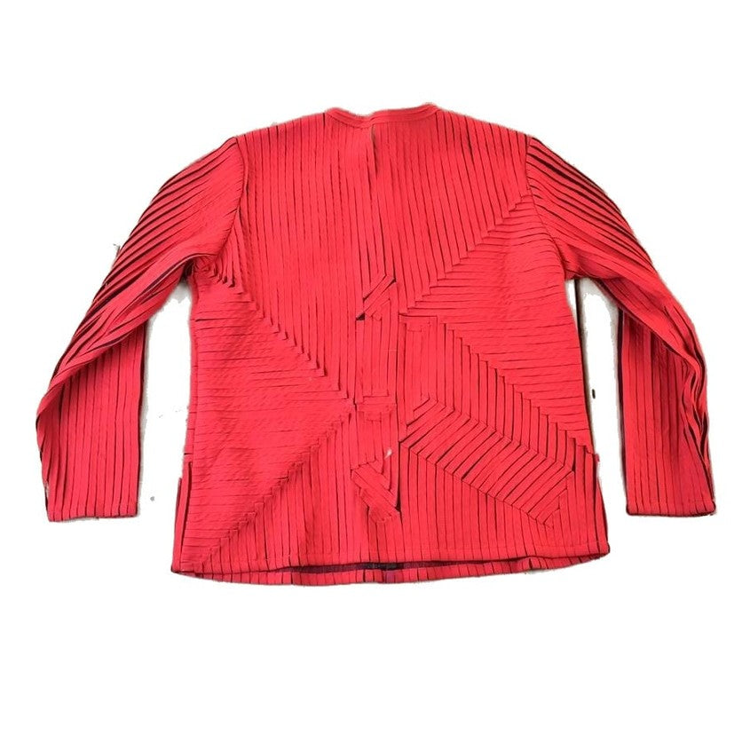 Vintage 1990s Red Abstract Pattern Fancy Crewneck Sweater Women's S from propervintagecanada
