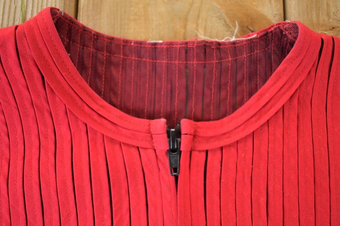 Vintage 1990s Red Abstract Pattern Fancy Crewneck Sweater Women's S from propervintagecanada