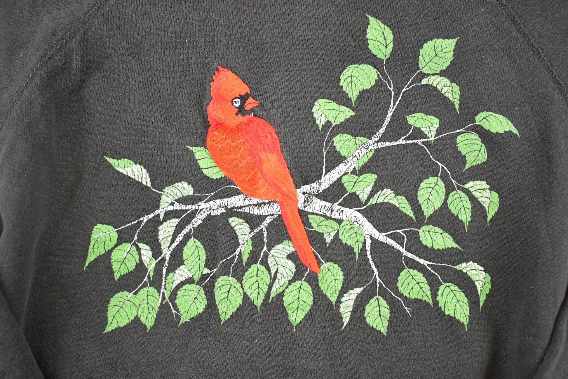 Vintage 1990s Red Cardinal Collared Souvenir Sweatshirt Women's L / 90's Tourist Vacation Embroidered Sweater from propervintagecanada