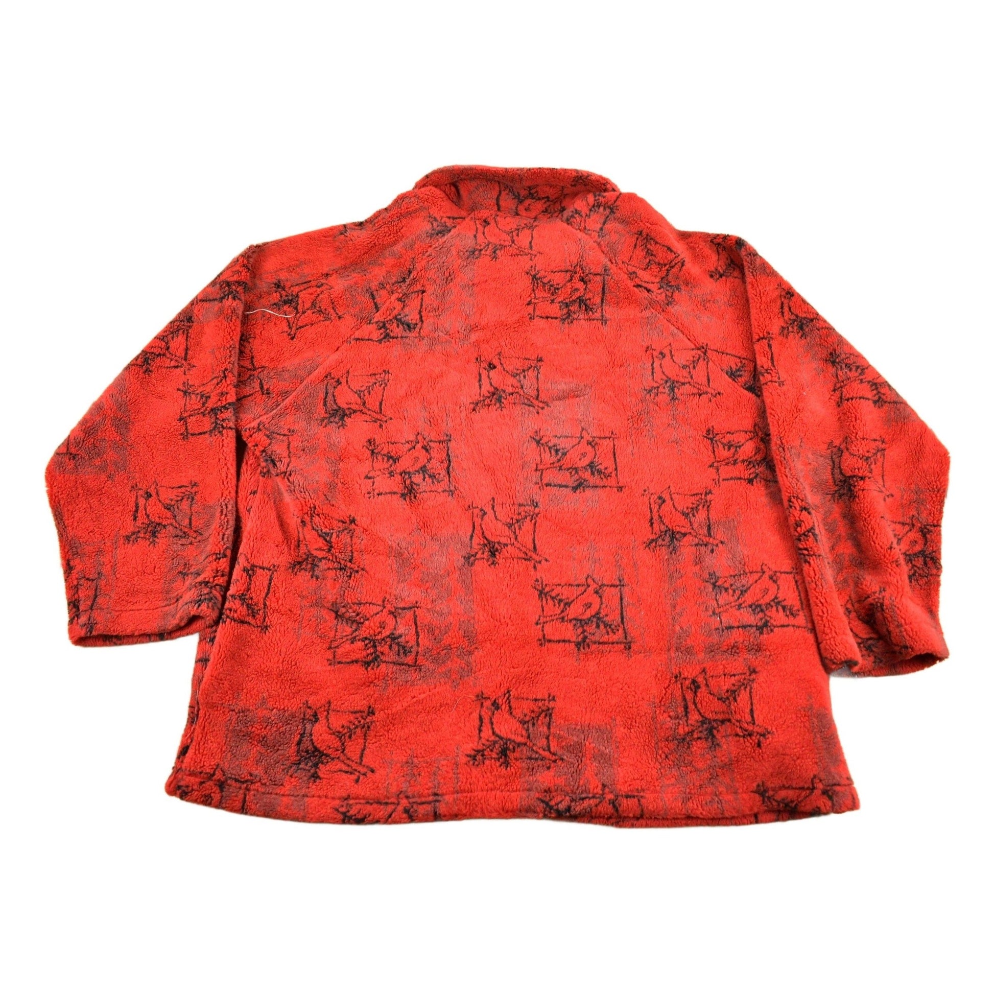 Vintage 1990s Red Cardinal Theme Fleece Sweater Men's XL from propervintagecanada