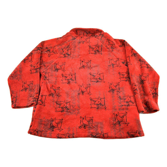 Vintage 1990s Red Cardinal Theme Fleece Sweater Men's XL from propervintagecanada