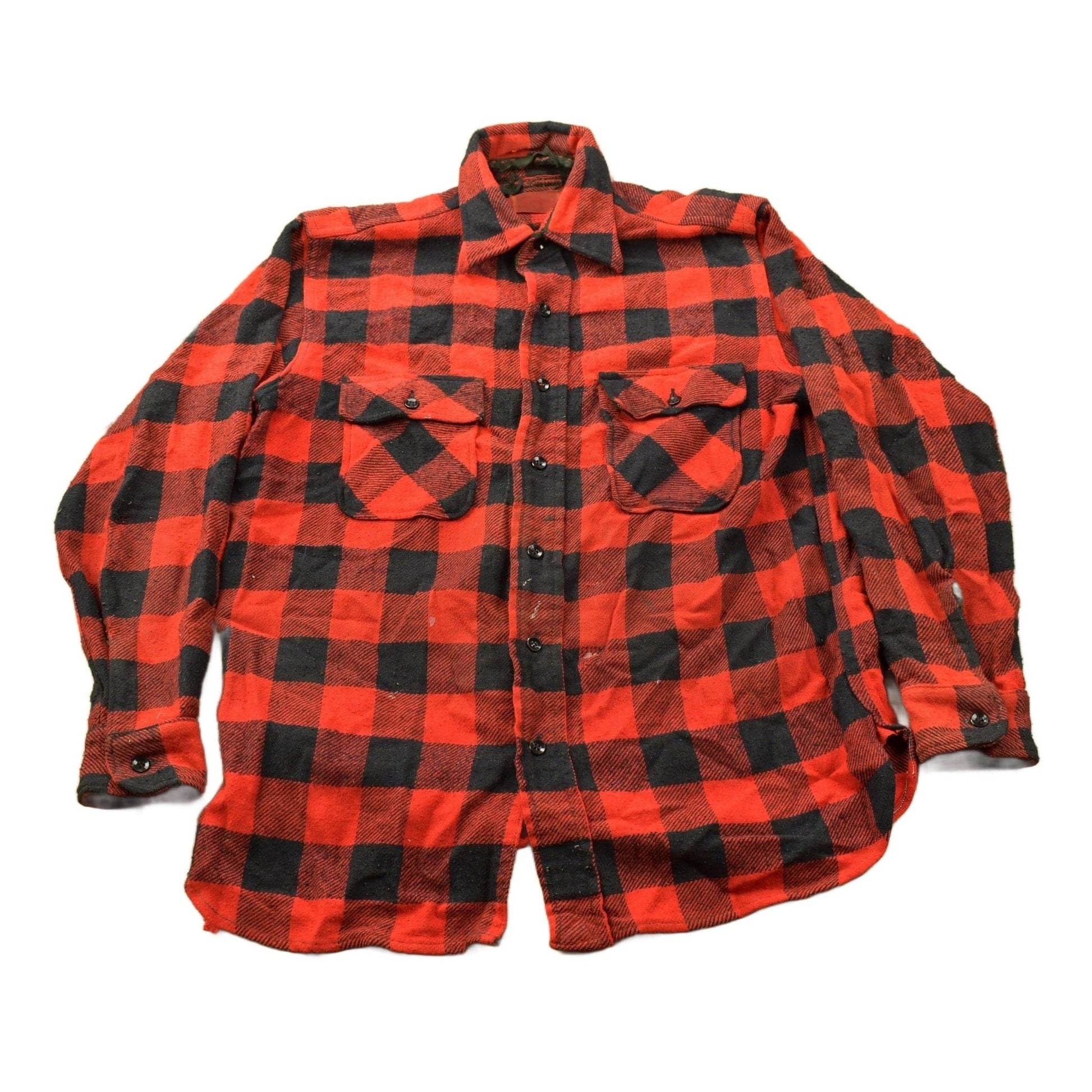 Vintage 1990s Red Plaid Flannel Button Up Shirt Men's Large from propervintagecanada