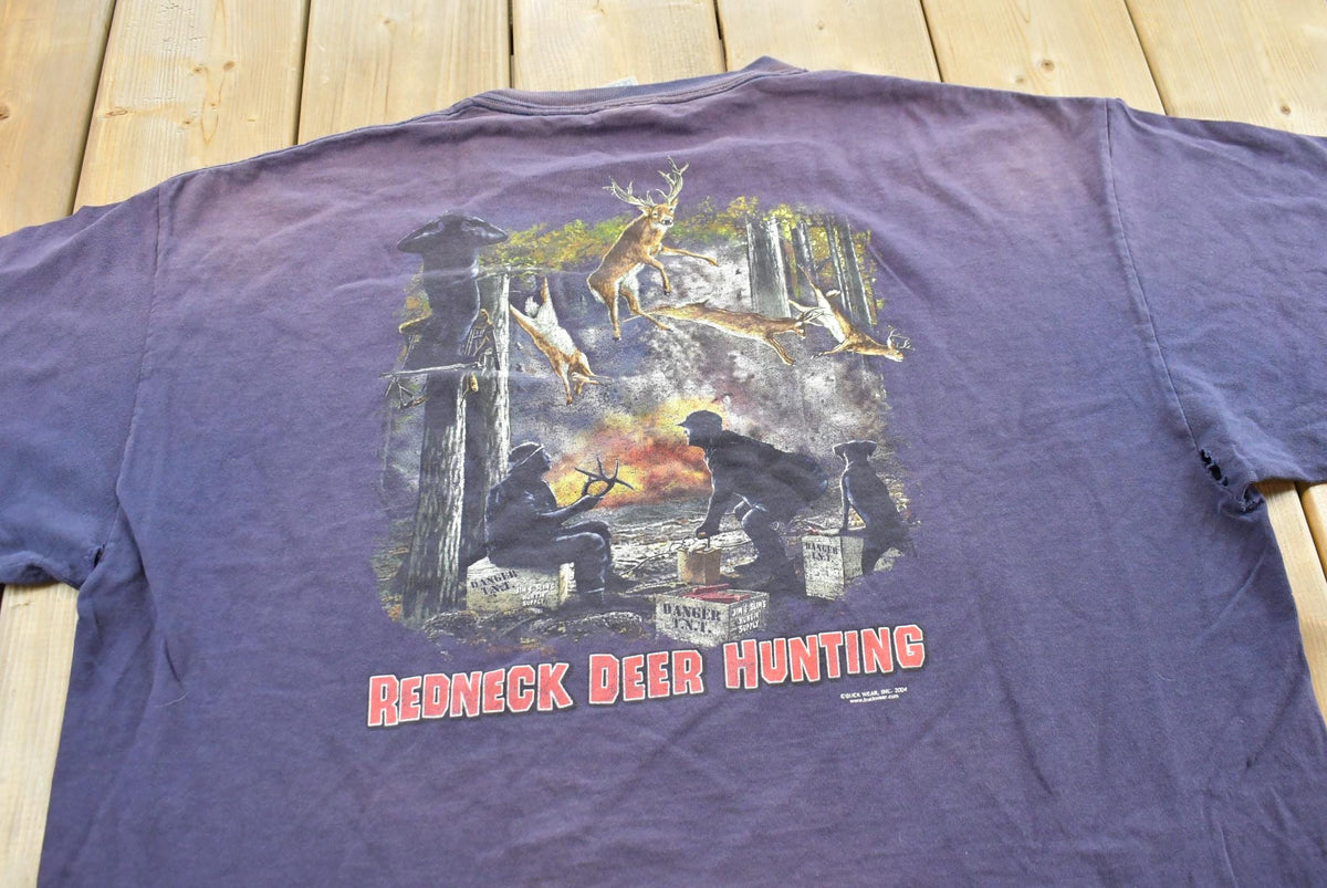 Vintage 1990s Redneck Deer Hunting Parody T Shirt Mens XL from propervintagecanada