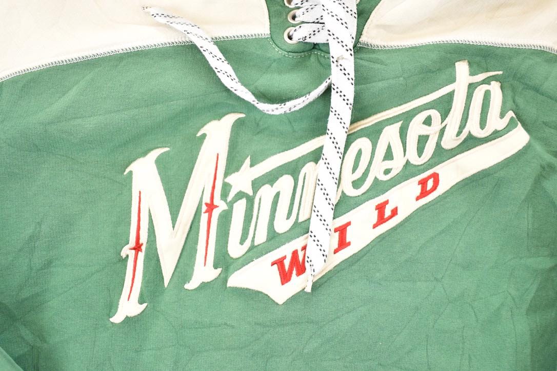 Vintage 1990s Reebok Minnesota Wild NHL Hockey Hoodie Sweatshirt Mens L from propervintagecanada