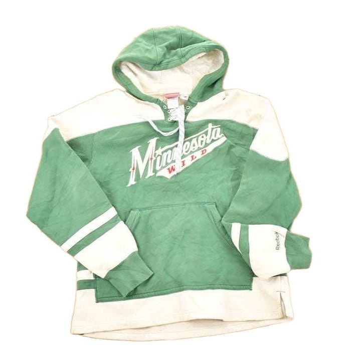 Vintage 1990s Reebok Minnesota Wild NHL Hockey Hoodie Sweatshirt Mens L from propervintagecanada