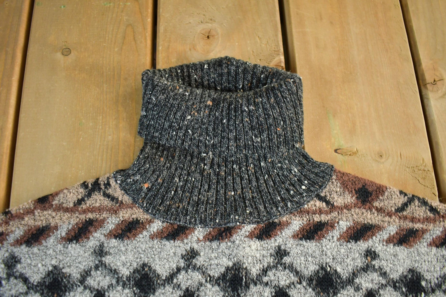 Vintage 1990s Reflections Knit Turtleneck Sweater Women's XL from propervintagecanada