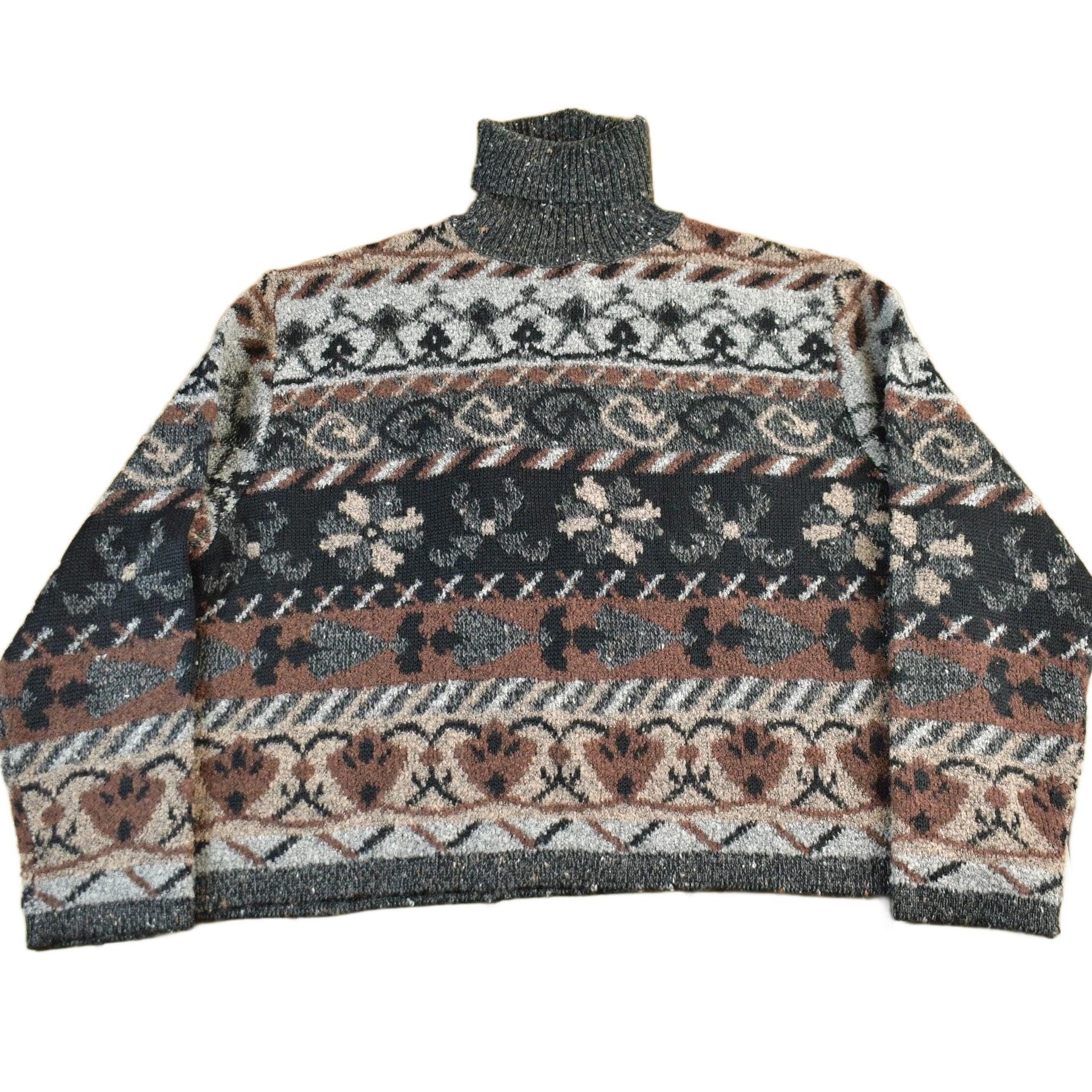 Vintage 1990s Reflections Knit Turtleneck Sweater Women's XL from propervintagecanada