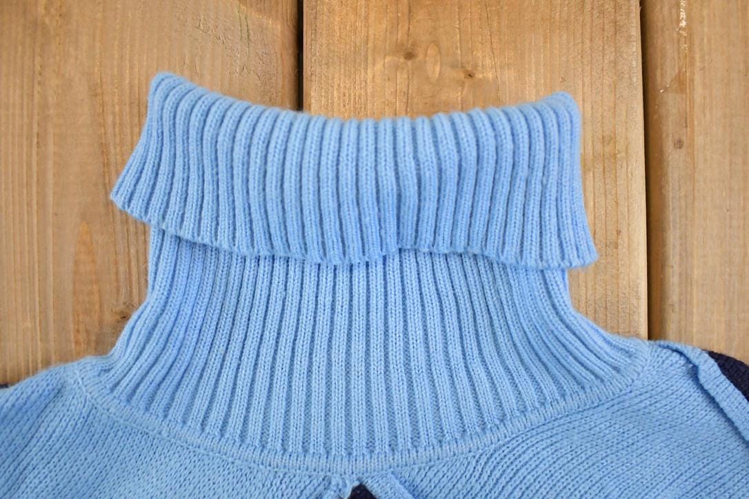 Vintage 1990s Regal Dean Checkered Turtleneck Knit Sweater Men's L from propervintagecanada