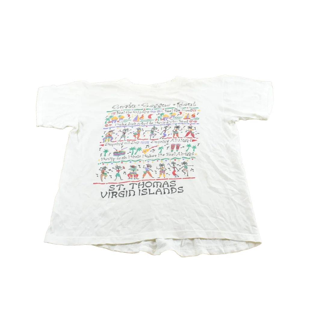 Vintage 1990s Reggae Thomas US Virgin Islands Souvenir Travel T-Shirt Mens M from propervintagecanada