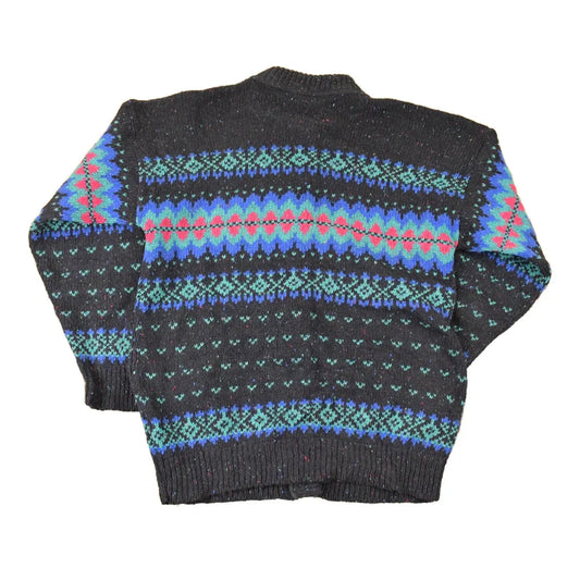 Vintage 1990s Rei Abstract Knit Cardigan Sweater Men's M from propervintagecanada