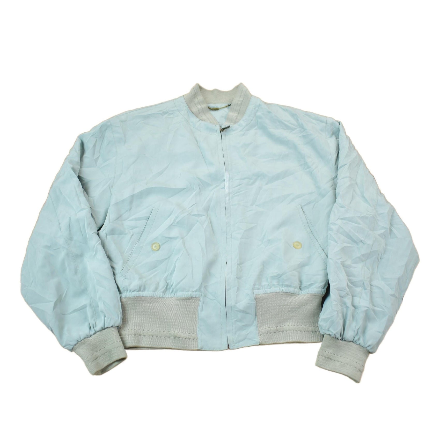 Vintage 1990s Reporter Light Green Light Weight Windbreaker Bomber Jacket Men's Large from propervintagecanada