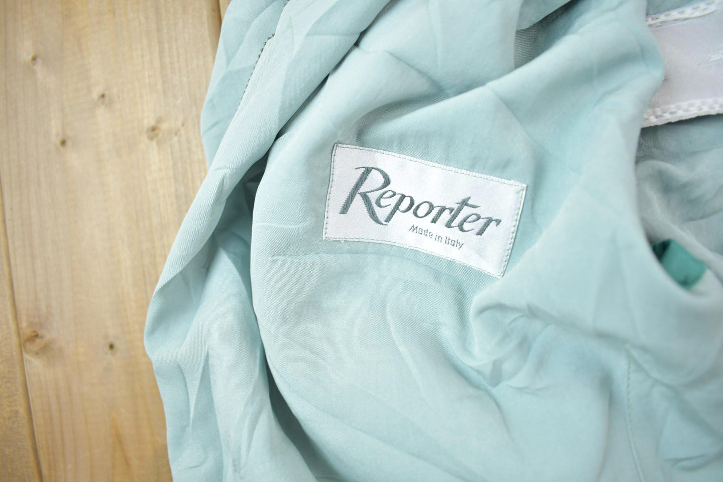Vintage 1990s Reporter Light Green Light Weight Windbreaker Bomber Jacket Men's Large from propervintagecanada