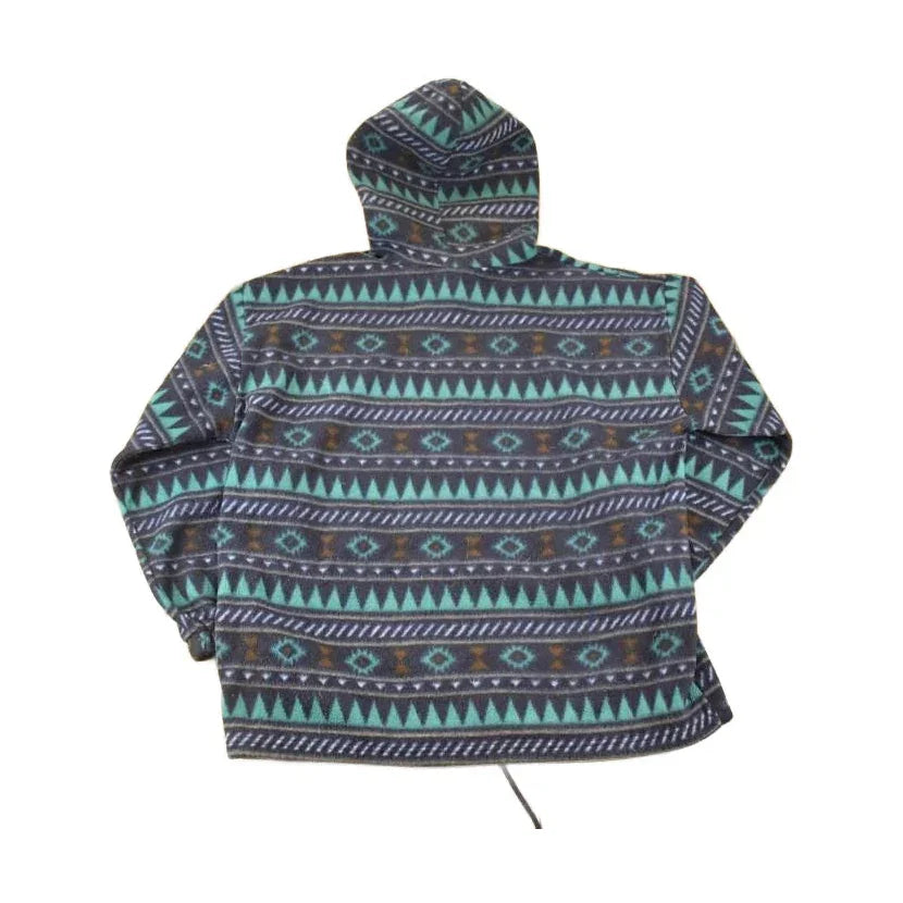 Vintage 1990s Republic Aztec Fleece Hoodie Sweatshirt Men's L from propervintagecanada