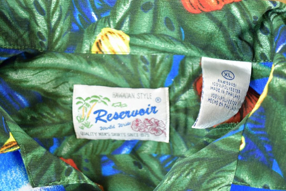 Vintage 1990s Reservoir Hawaiian AOP Button Up Shirt Mens L from propervintagecanada