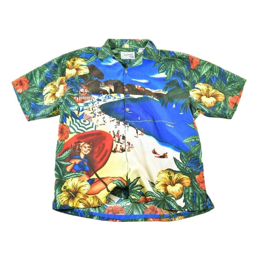 Vintage 1990s Reservoir Hawaiian AOP Button Up Shirt Mens L from propervintagecanada