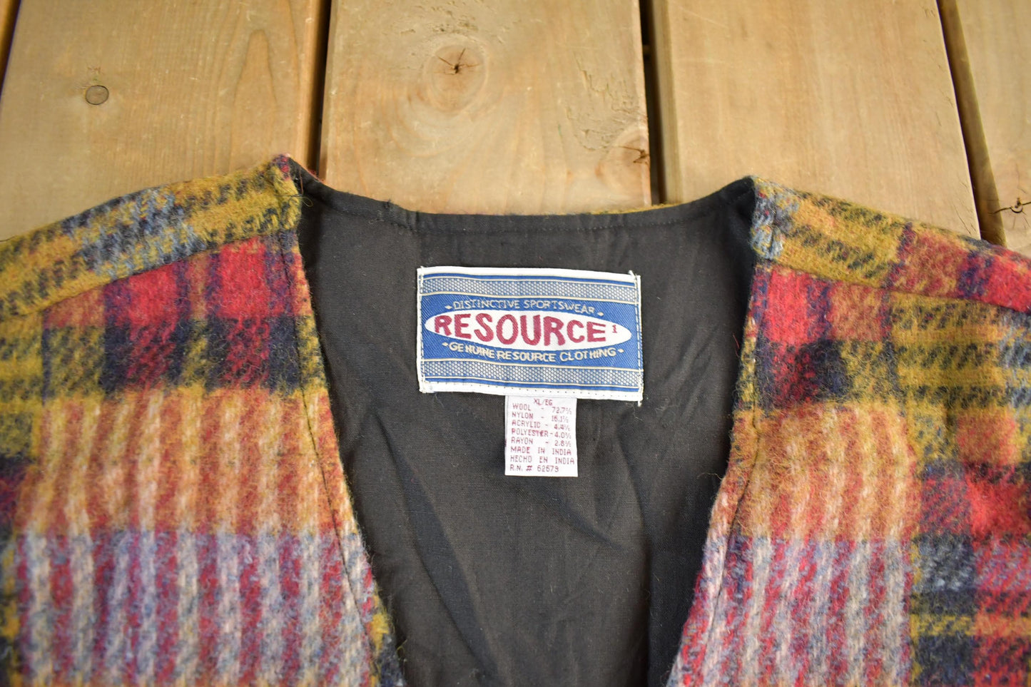 Vintage 1990s Resource Wool Vest Men's XL from propervintagecanada