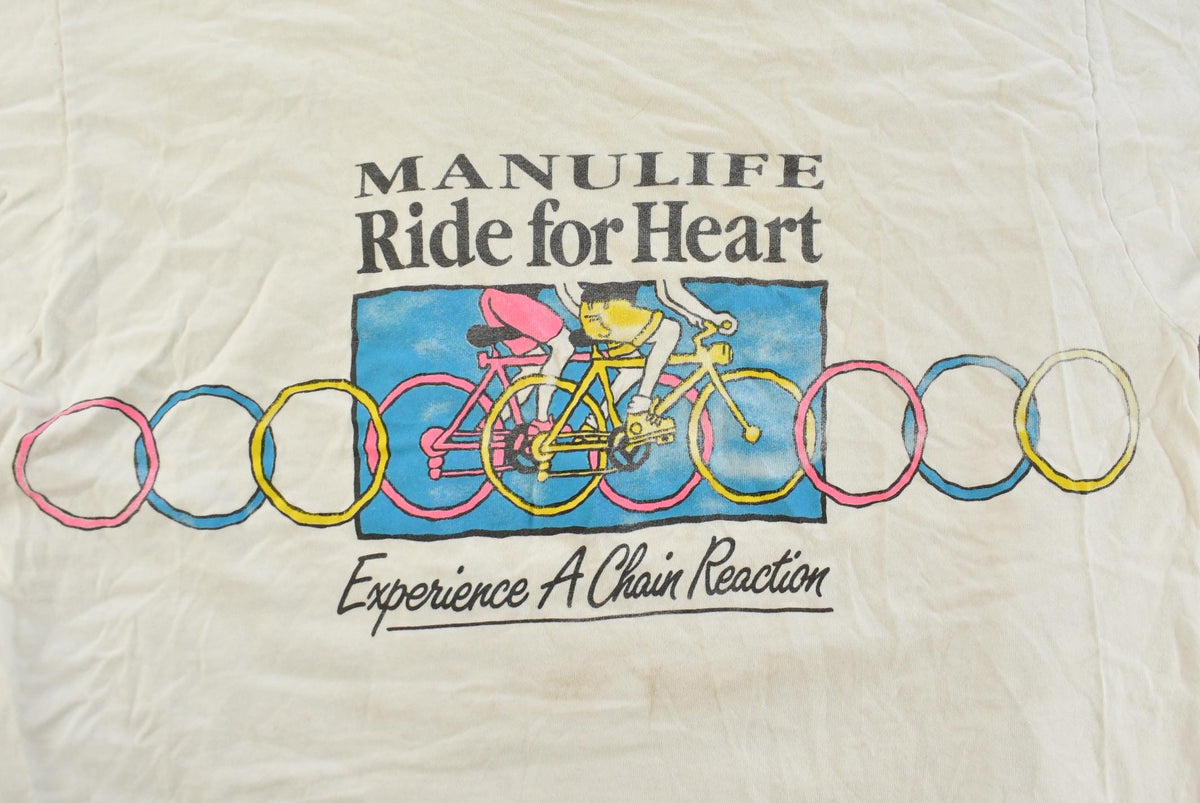 Vintage 1990s Ride for Heart Cycling Souvenir Travel T-Shirt Men's XL from propervintagecanada