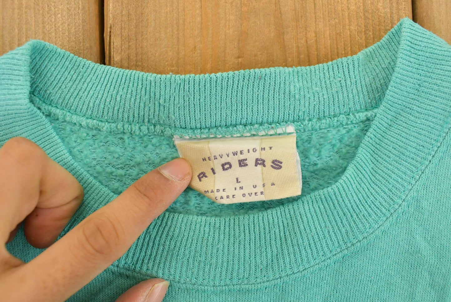 Vintage 1990s Riders Blank Crewneck Sweatshirt Sun Faded Women's M from propervintagecanada