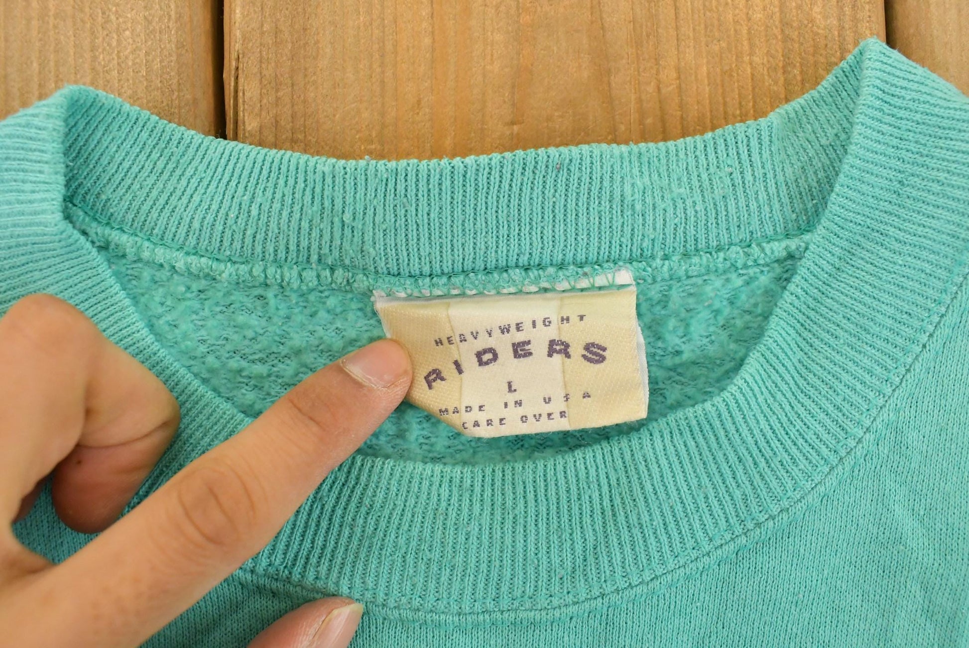 Vintage 1990s Riders Blank Crewneck Sweatshirt Sun Faded Women's M from propervintagecanada