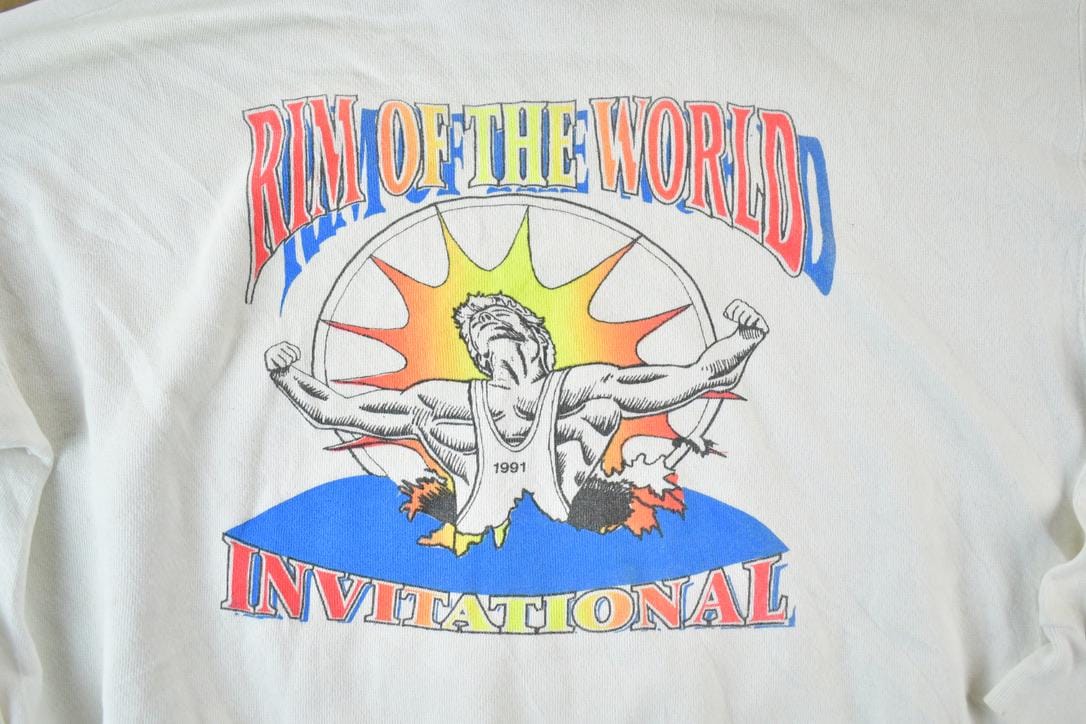 Vintage 1990s Rim Of The World Invitational Hoodie Sweatshirt Mens L from propervintagecanada