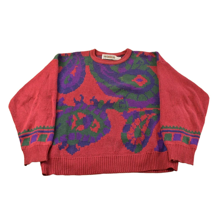 Vintage 1990s Rittenhouse Square Abstract Knit Crewneck Sweater Men's L from propervintagecanada