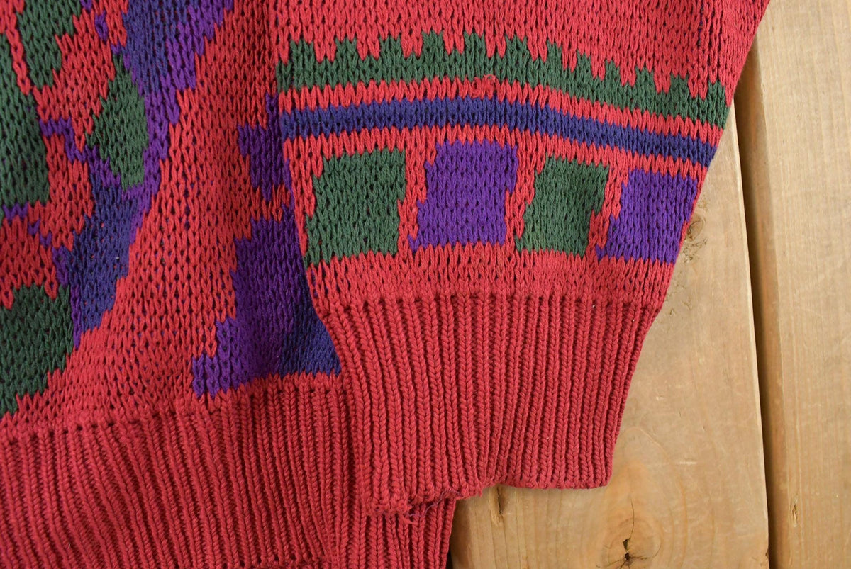 Vintage 1990s Rittenhouse Square Abstract Knit Crewneck Sweater Men's L from propervintagecanada