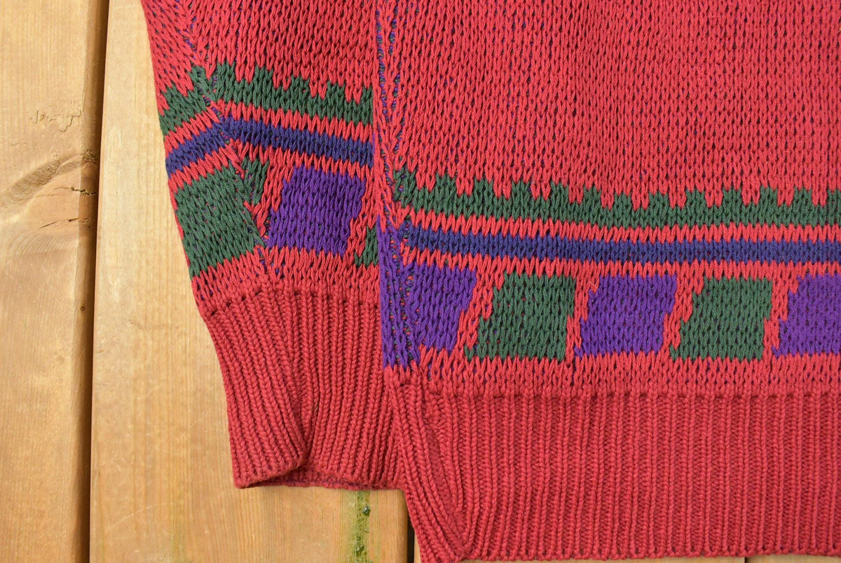 Vintage 1990s Rittenhouse Square Abstract Knit Crewneck Sweater Men's L from propervintagecanada