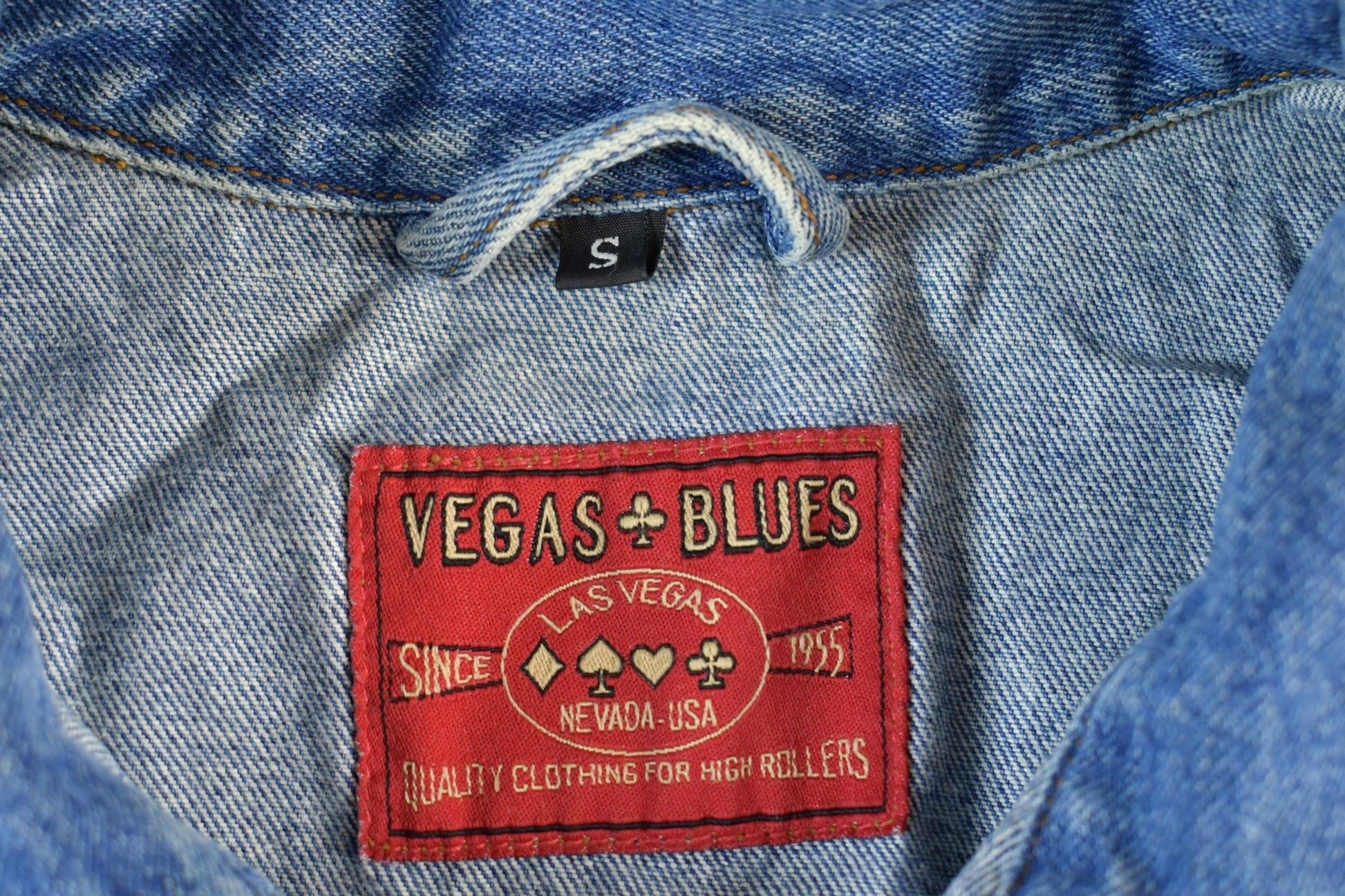 Vintage 1990s Riviera Casino Denim Jean Trucker Jacket Men's Small from propervintagecanada