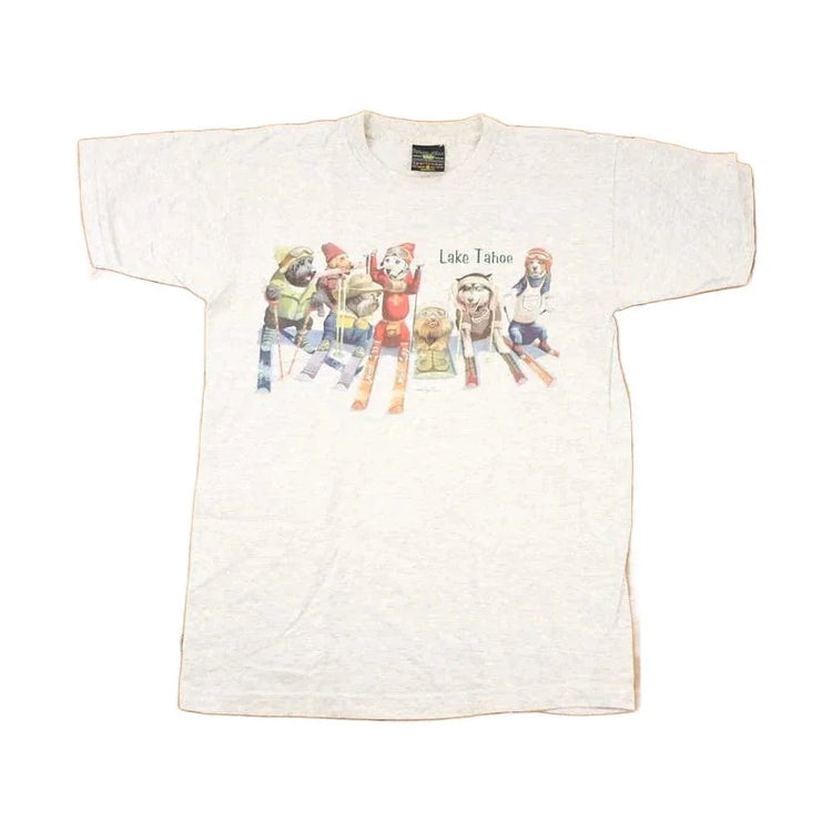 Vintage 1990s Robert Allen Lake Tahoe Ski Pups Souvenir Travel T-Shirt Men's M from propervintagecanada
