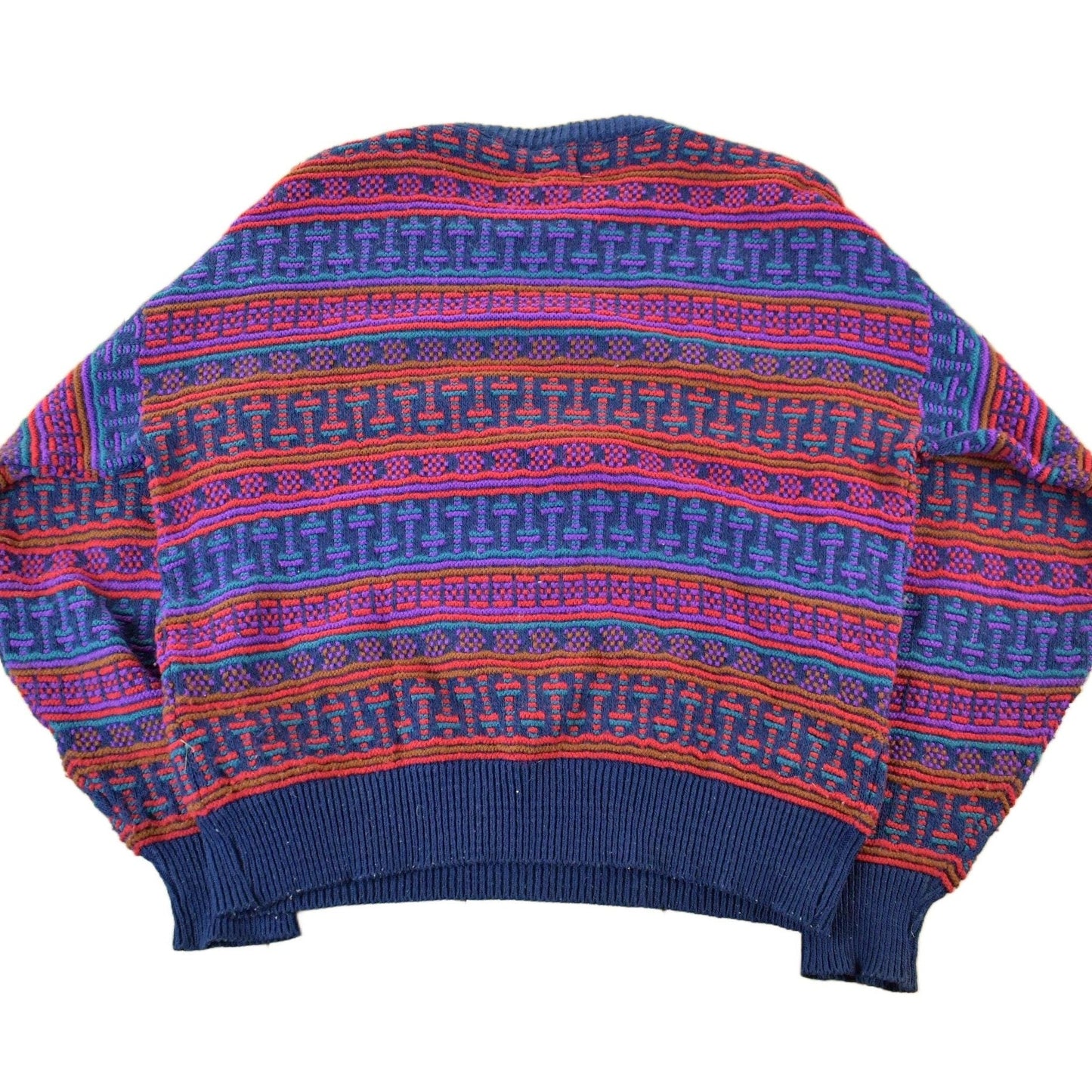 Vintage 1990s Robert Bruce Knit Striped Crewneck Sweater Men's Medium from propervintagecanada