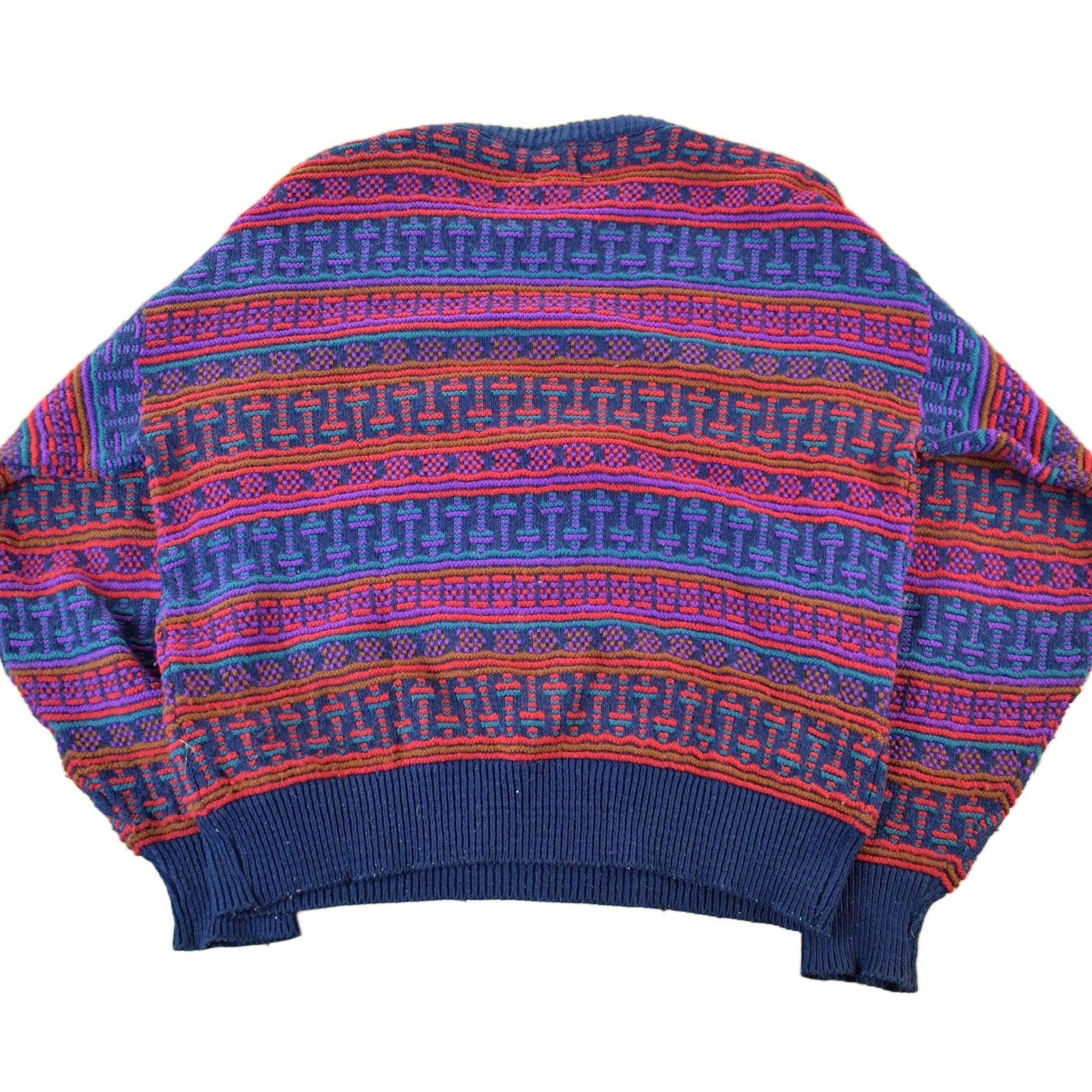 Vintage 1990s Robert Bruce Knit Striped Crewneck Sweater Men's Medium from propervintagecanada